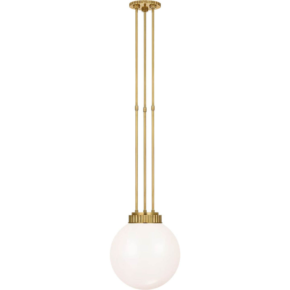 Ralph Lauren Cavill 12" Pendant in Natural Brass with White Glass W11.5"