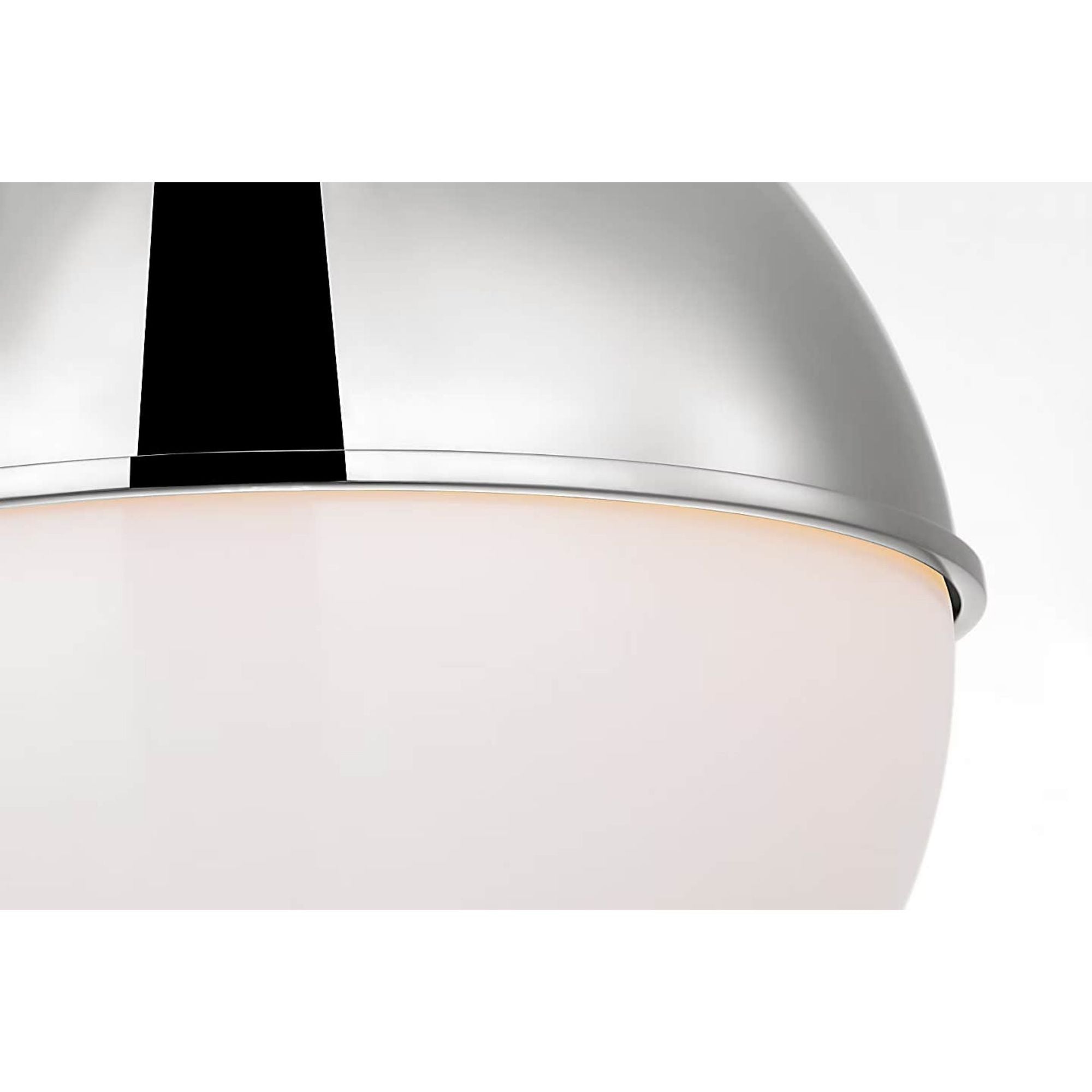 Ralph Lauren Cavill 12" Pendant in Polished Nickel with Polished Nickel Hood and White Glass W12"