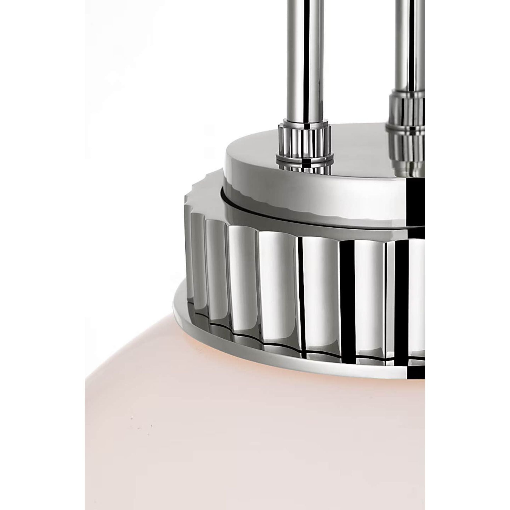 Ralph Lauren Cavill 12" Pendant in Polished Nickel with White Glass W11.5"