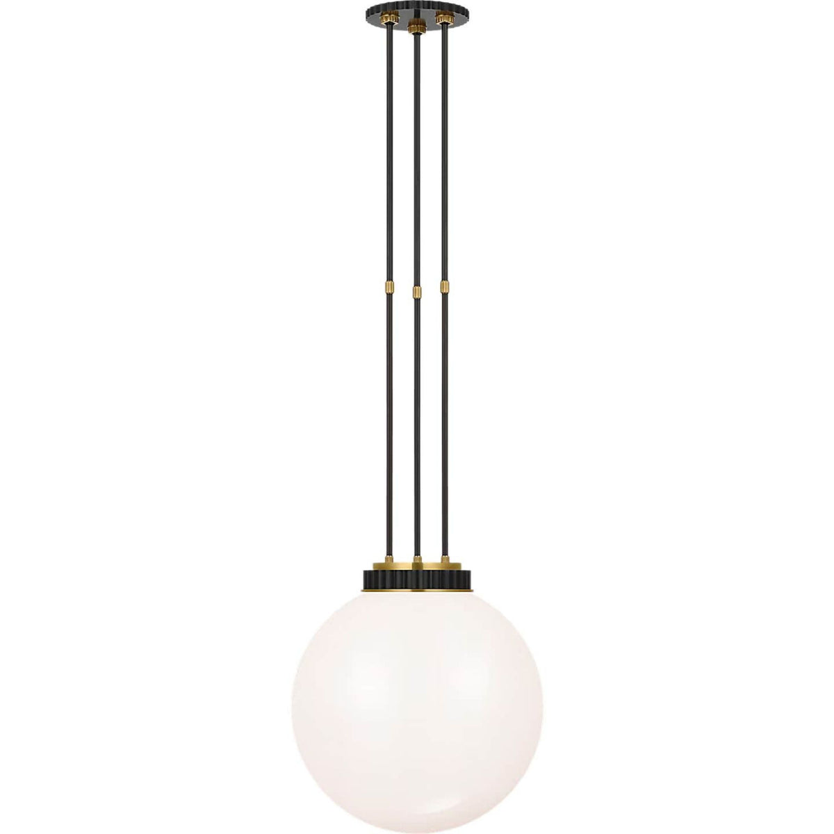 Ralph Lauren Cavill 16" Pendant in Bronze and Natural Brass with White Glass W15.5"