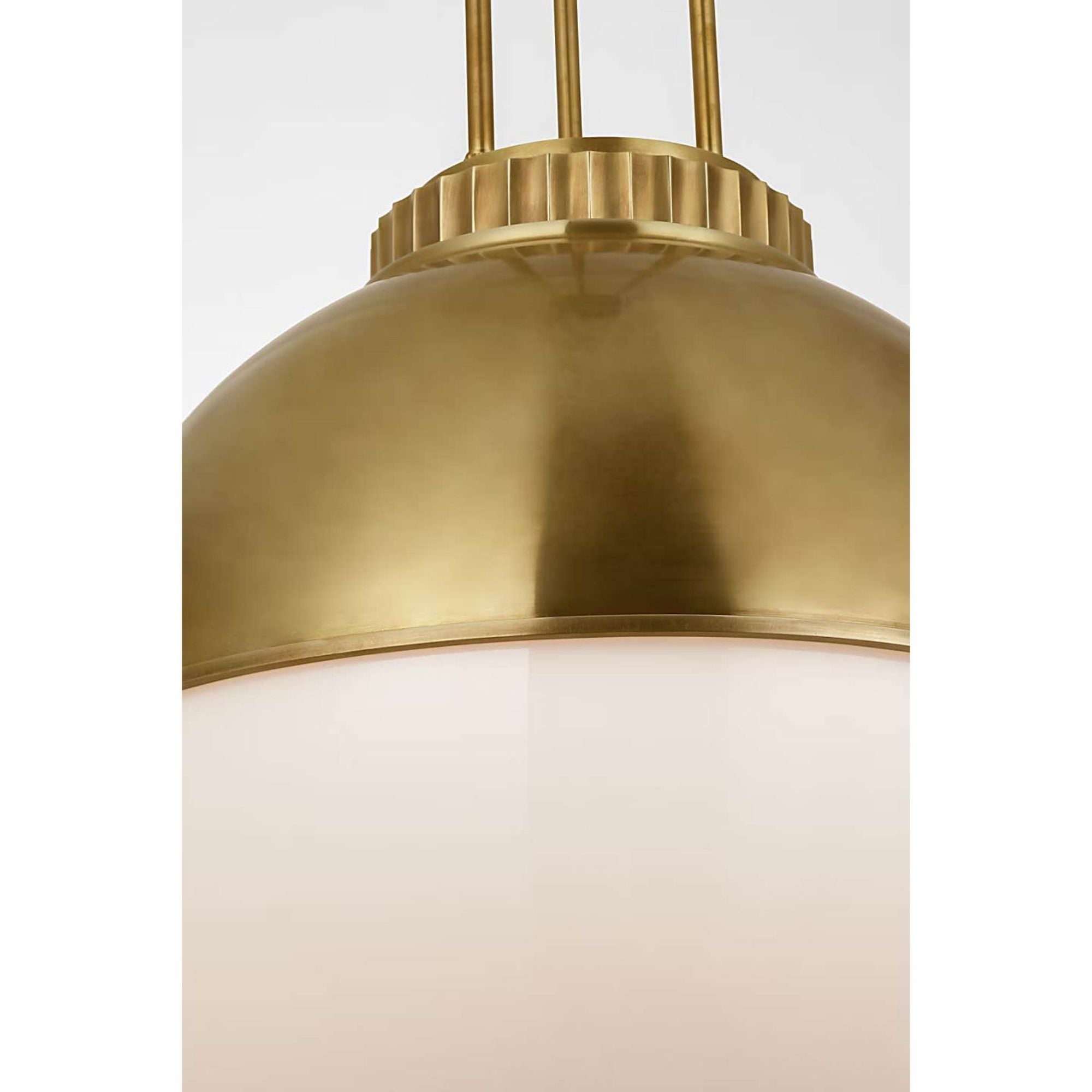 Ralph Lauren Cavill 16" Pendant in Natural Brass with Natural Brass Hood and White Glass W16.25"