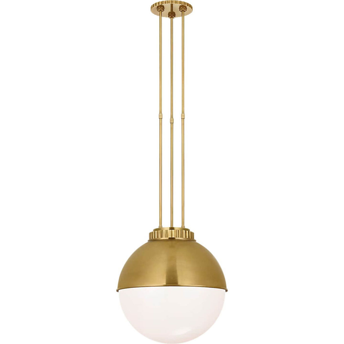 Ralph Lauren Cavill 16" Pendant in Natural Brass with Natural Brass Hood and White Glass W16.25"