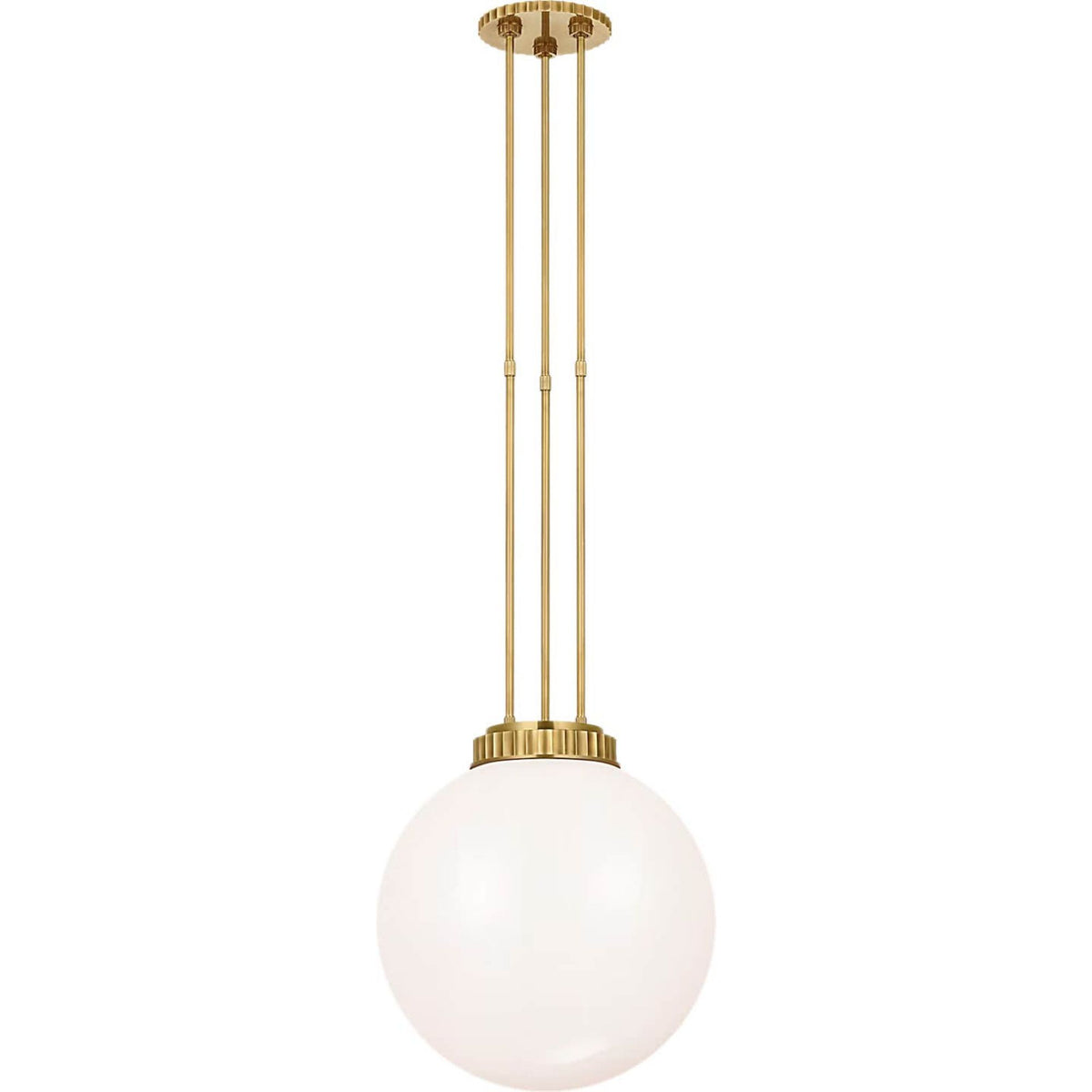 Ralph Lauren Cavill 16" Pendant in Natural Brass with White Glass W15.5"