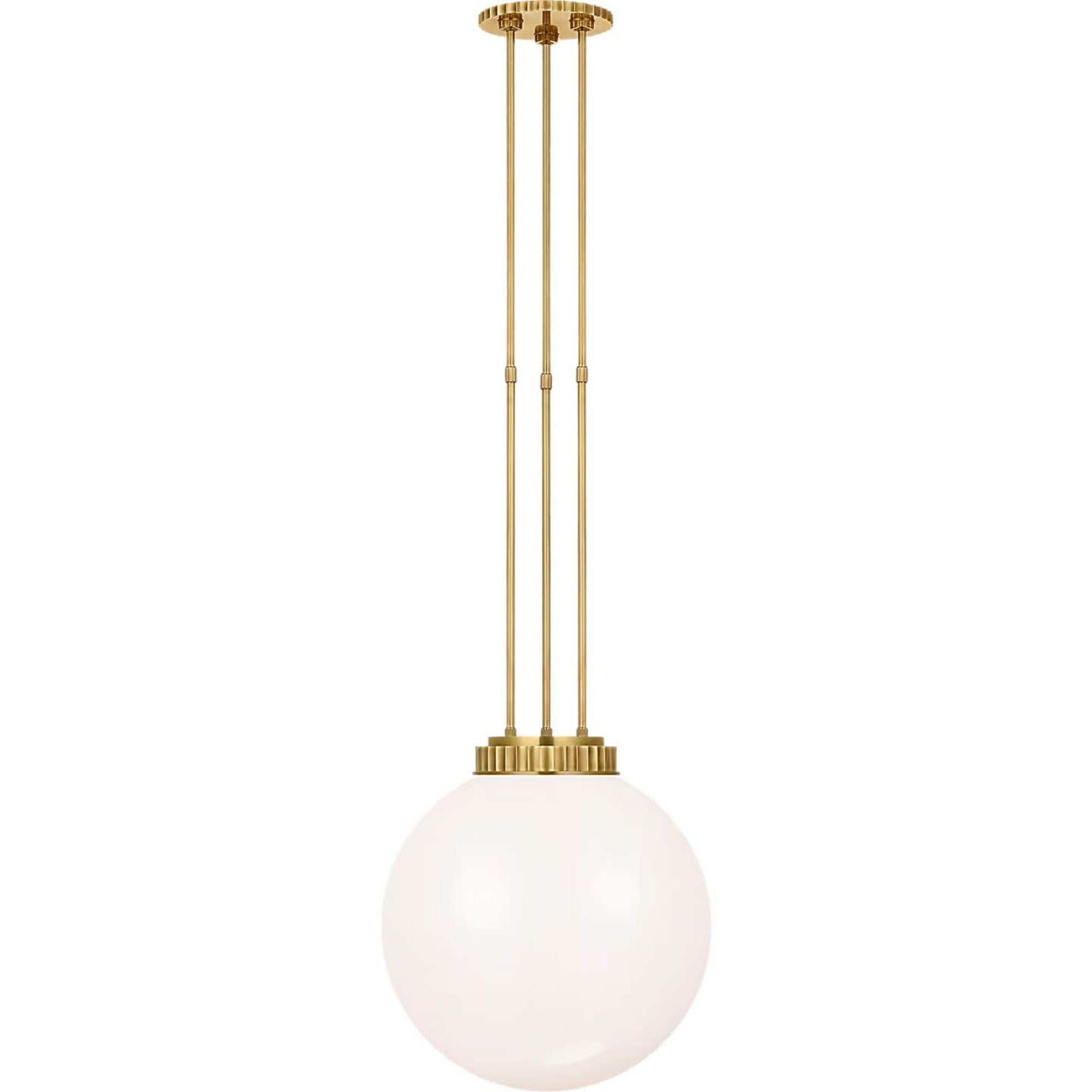 Ralph Lauren Cavill 16" Pendant in Natural Brass with White Glass W15.5"