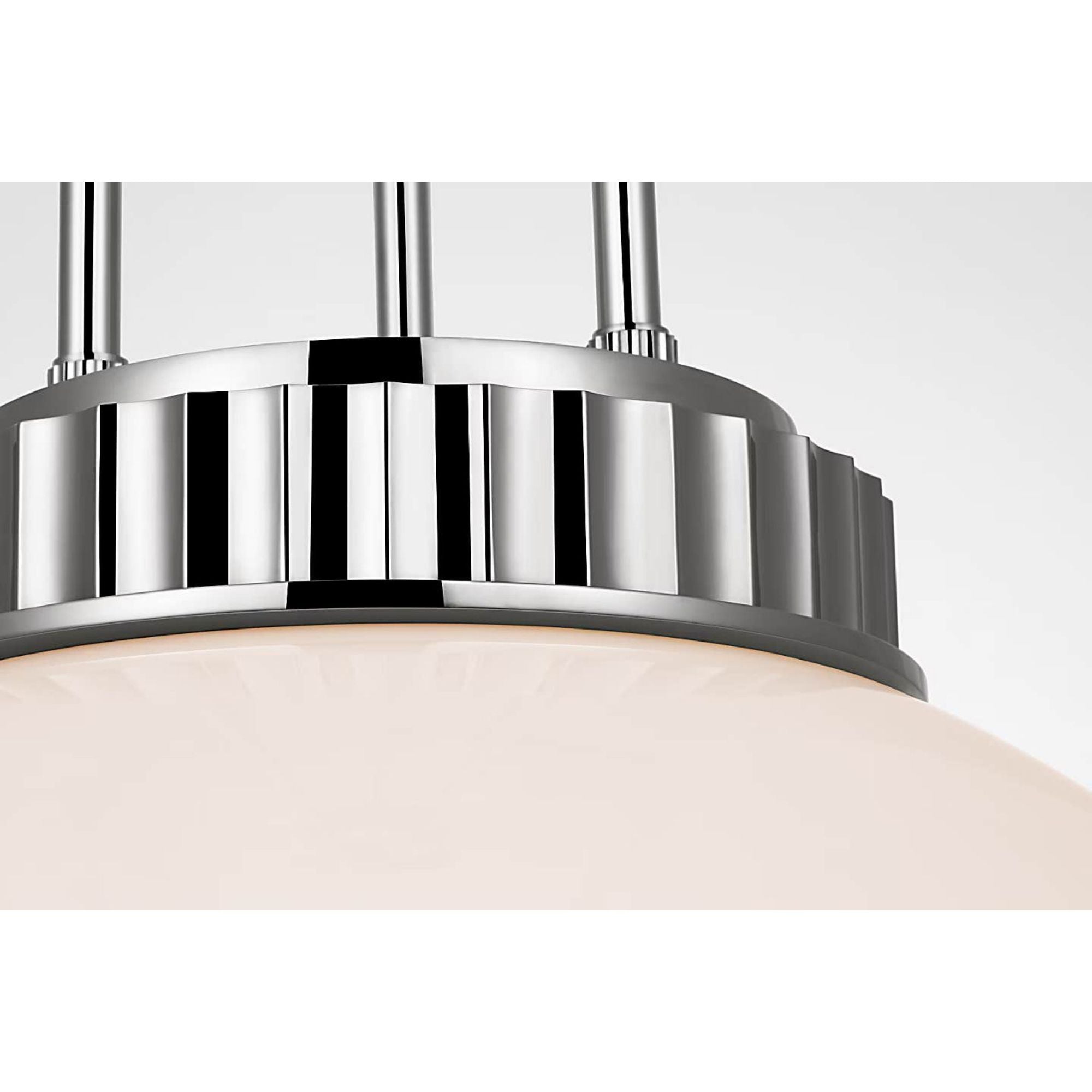 Ralph Lauren Cavill 16" Pendant in Polished Nickel with White Glass W15.5"