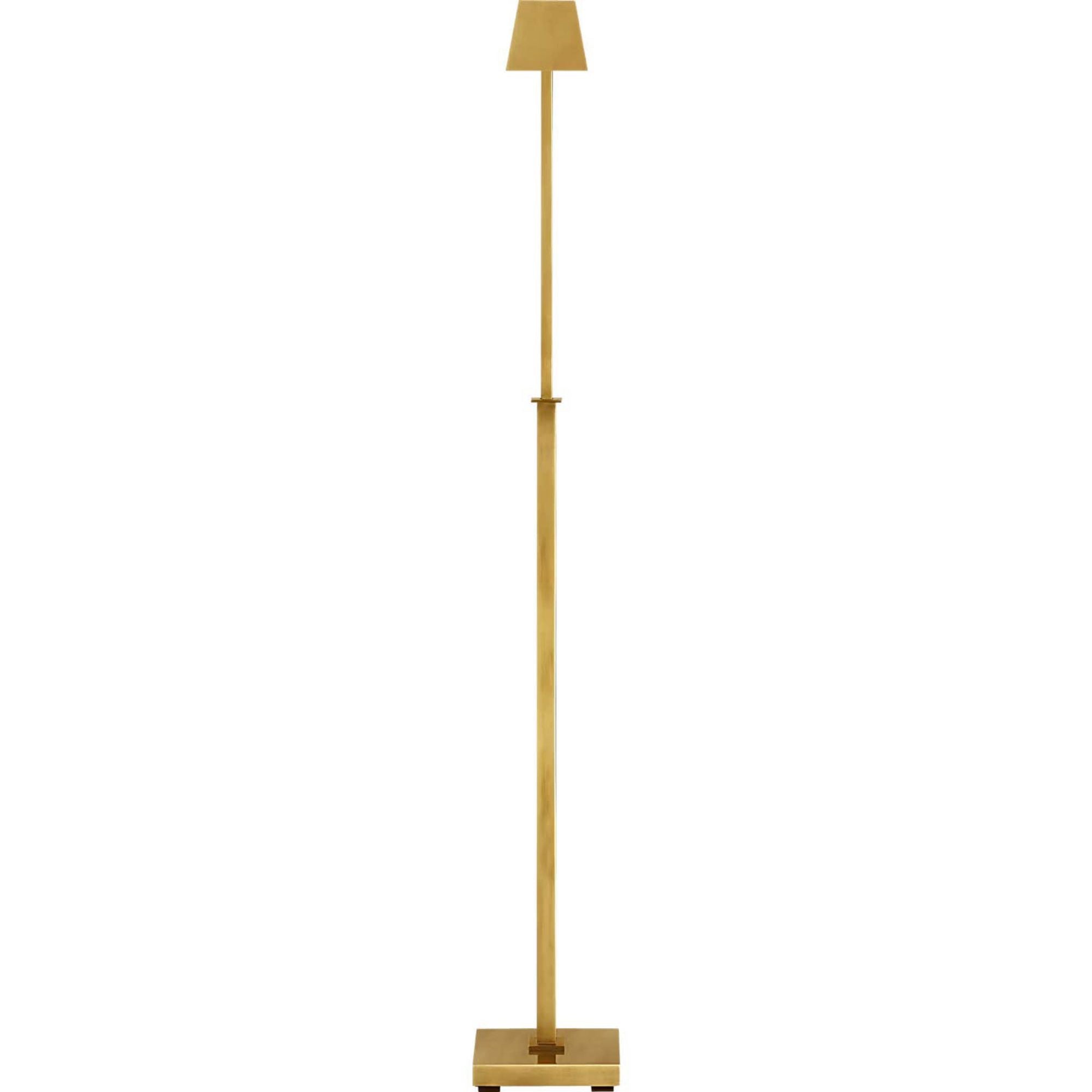 Suzanne Kasler Adley Adjustable Pharmacy Floor Lamp in Hand-Rubbed Antique Brass W6.5" x H34" - 45" x E16.5"