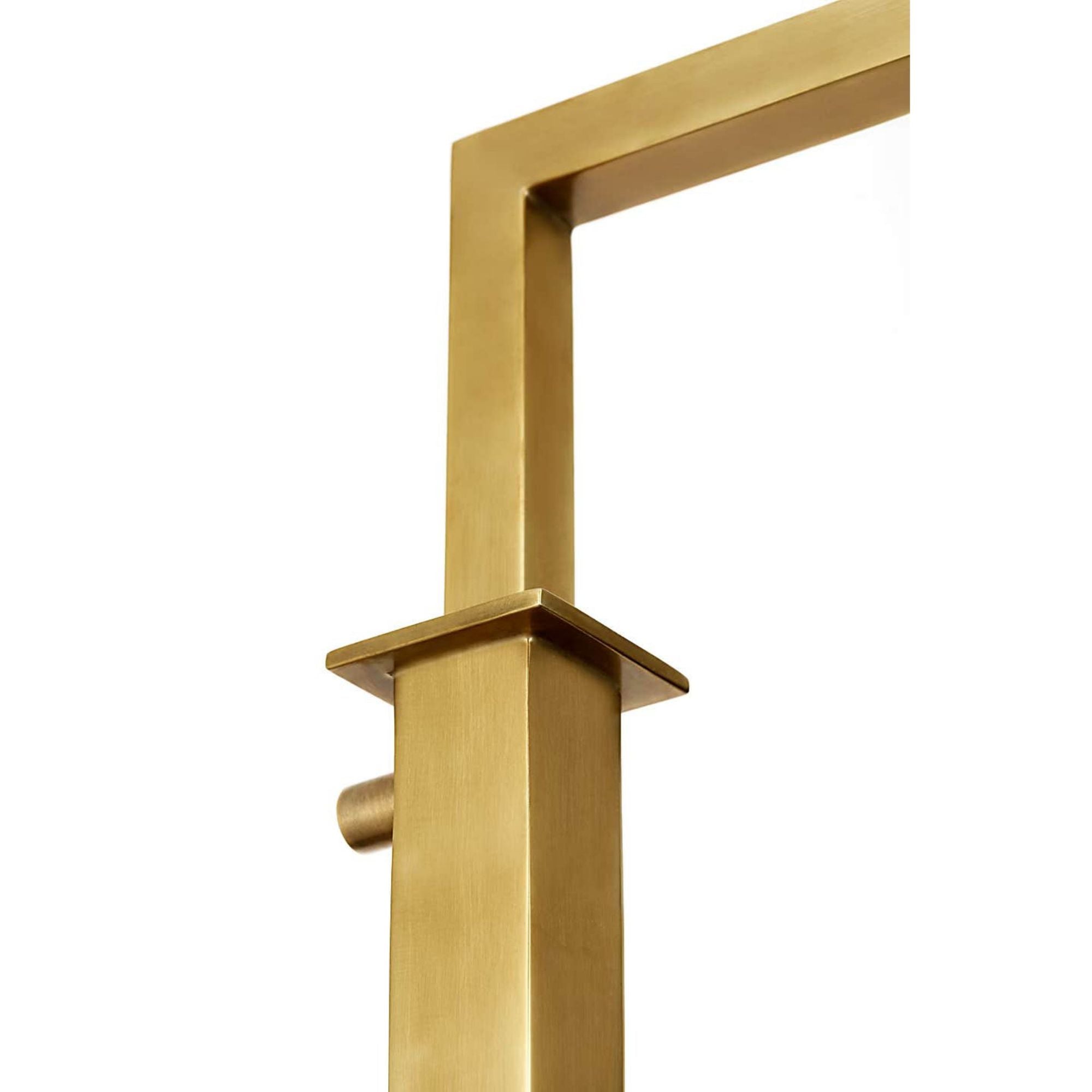 Suzanne Kasler Greer Adjustable Bridge Floor Lamp in Hand-Rubbed Antique Brass with Linen Shade W12.5" x H43.25" - 53" x E18.25"