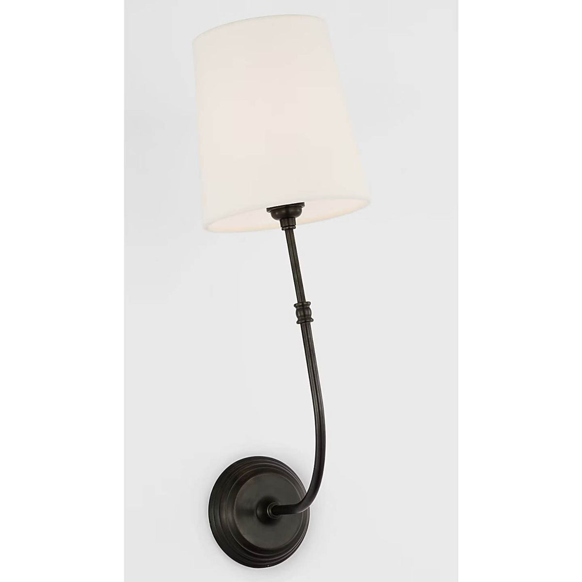 Suzanne Kasler Wyatt 20" Sconce in Bronze with Linen Shade W6.25" x H20" x E10"