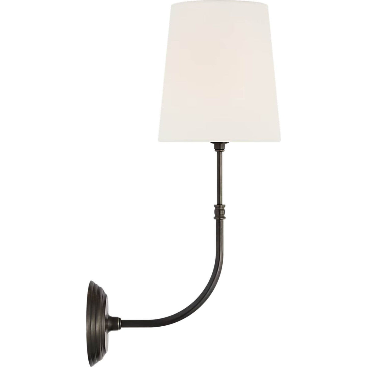 Suzanne Kasler Wyatt 20" Sconce in Bronze with Linen Shade W6.25" x H20" x E10"
