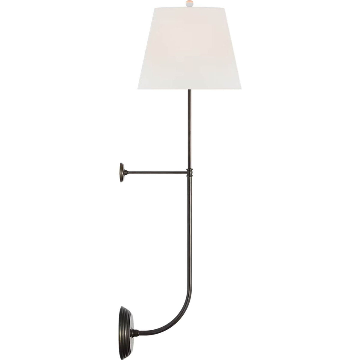 Suzanne Kasler Wyatt 39" Statement Sconce in Bronze with Linen Shade W10.5" x H39" x E12.5"