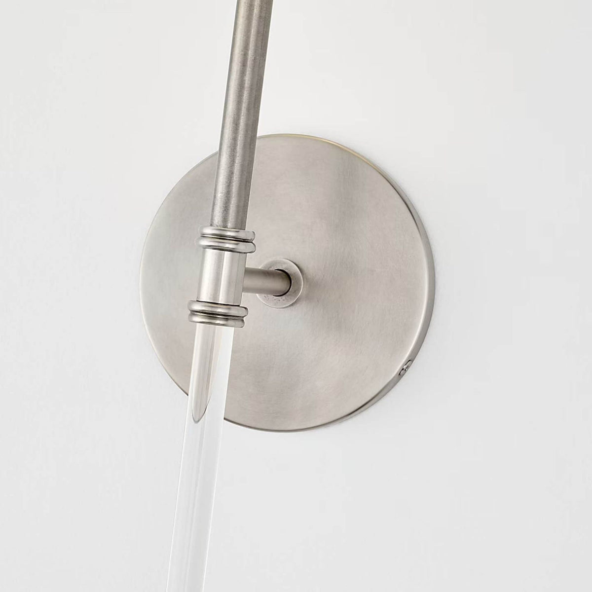 Suzanne Kasler Camille Sconce in Antique Nickel with Linen Shade W5.5" x H19.5" x E6.5"