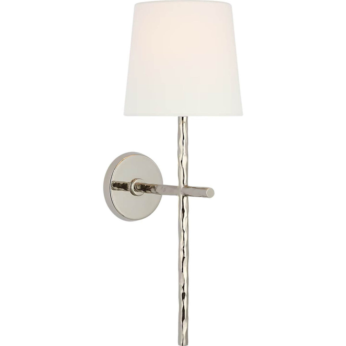 Suzanne Kasler Collette 23" Tail Sconce in Polished Nickel with Linen Shade W8" x H23" x E9.75"