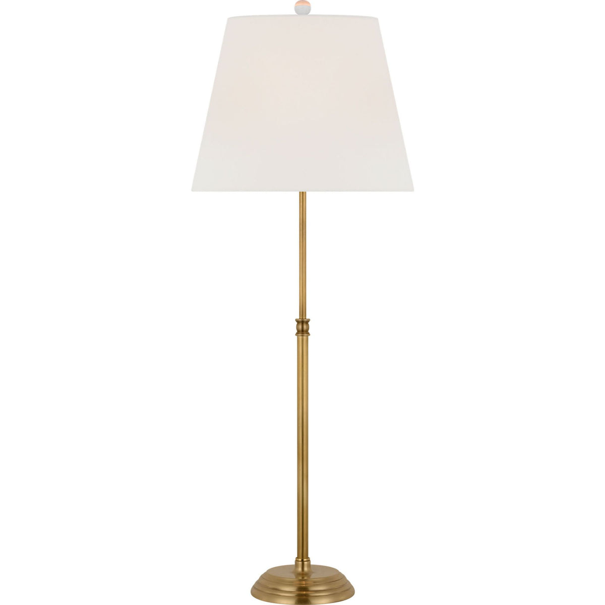 Suzanne Kasler Wyatt 29" Buffet Lamp in Hand-Rubbed Antique Brass with Linen Shade W10.5" x H29"