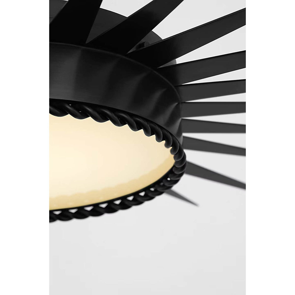 Suzanne Kasler Soleil 28" Semi-Flush Mount in Bronze with White Glass W26.25" x H10.25"