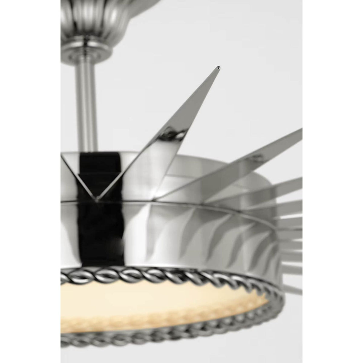 Suzanne Kasler Soleil 28" Semi-Flush Mount in Polished Nickel with White Glass W26.25" x H10.25"