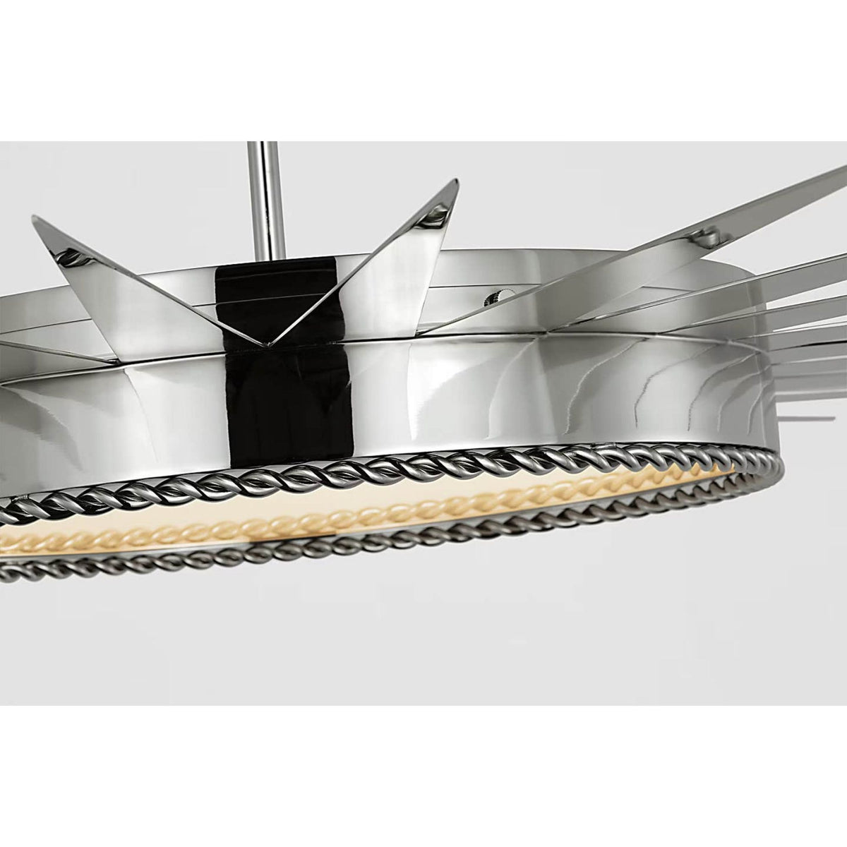Suzanne Kasler Soleil 45" Semi-Flush Mount in Polished Nickel with White Glass W42.25" x H10.5"