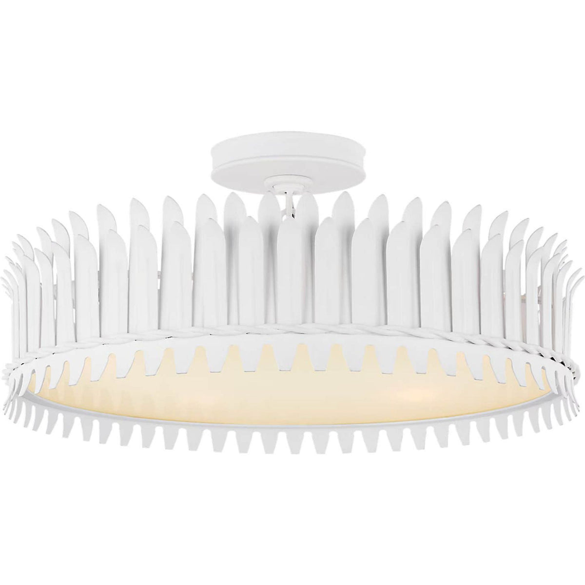 Suzanne Kasler Leslie 21" Semi-Flush in Plaster White W20.75" x H8.75"