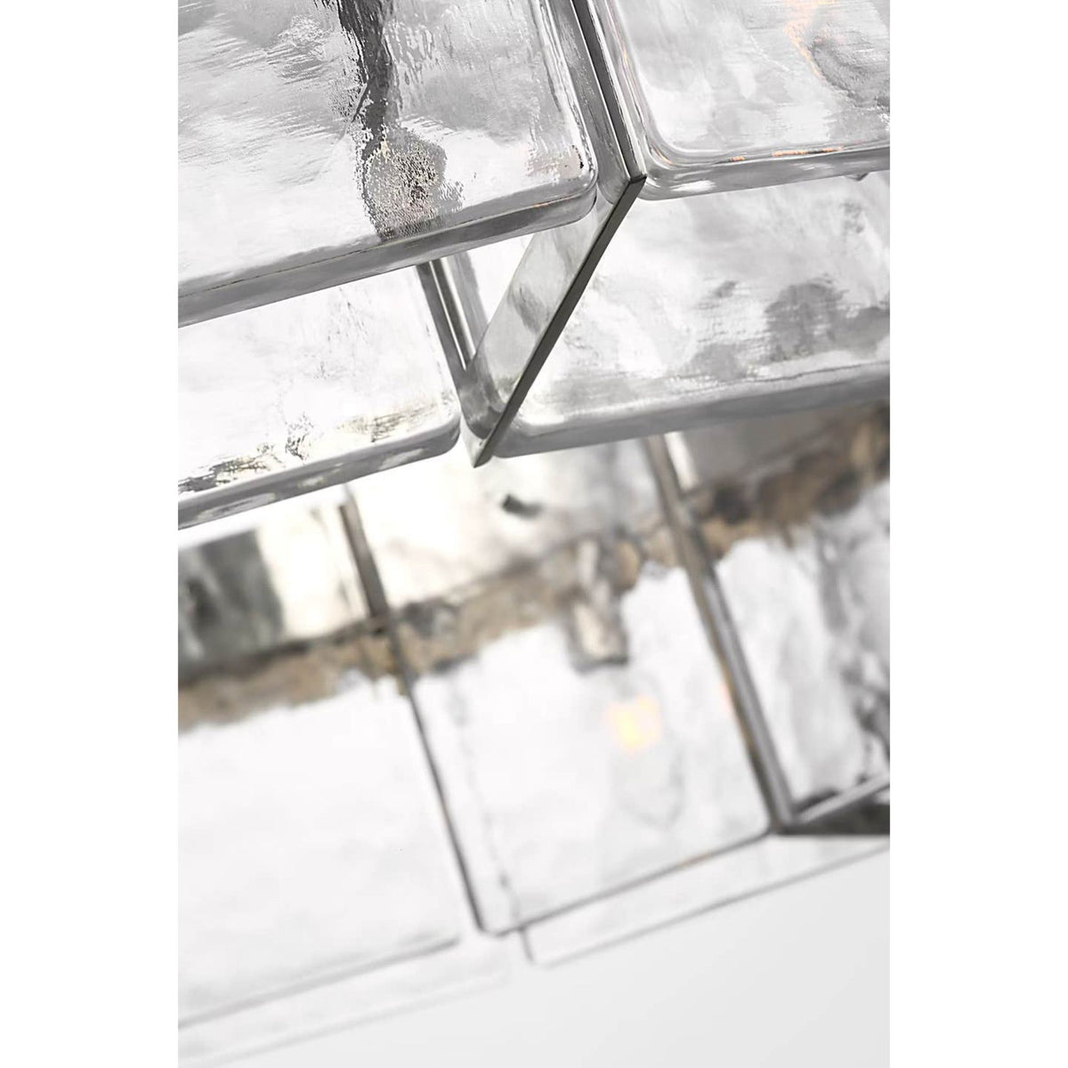 Suzanne Kasler Solera 37" Barrel Chandelier in Polished Nickel with Clear Wavy Glass W37.25" x H35.75"