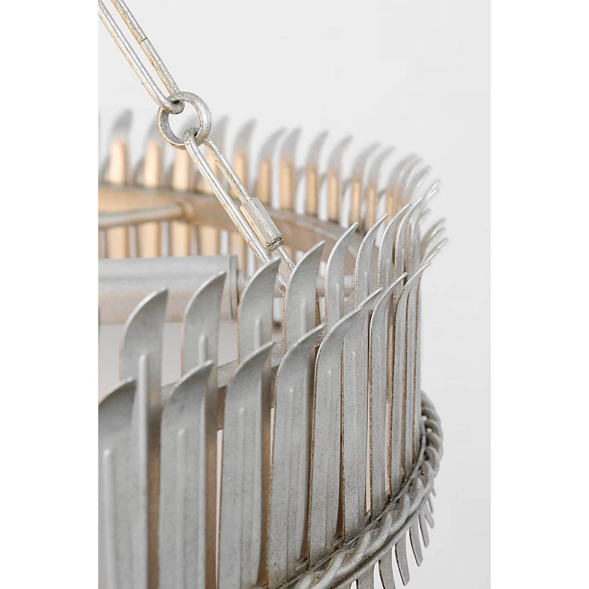 Suzanne Kasler Leslie 37" Chandelier in Burnished Silver Leaf with Frosted Acrylic W36.75" x H29.75"