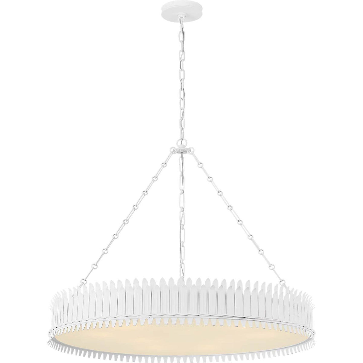 Suzanne Kasler Leslie 37" Chandelier in Plaster White with Frosted Acrylic W36.75" x H29.75"