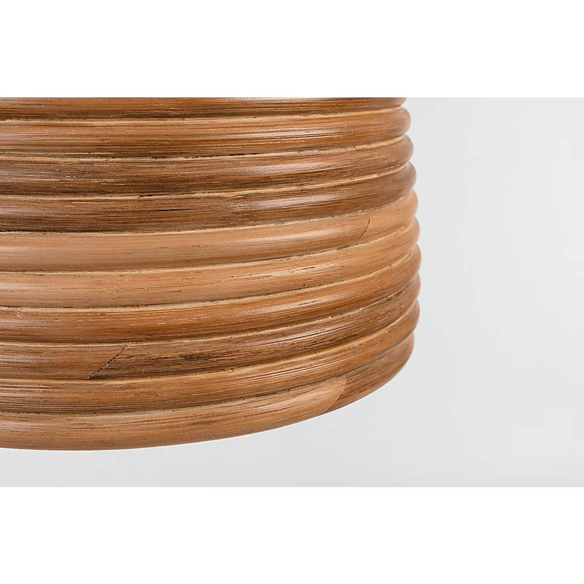 Suzanne Kasler Emerson 14" Pendant in Hand-Rubbed Antique Brass with Natural Rattan Shade W14" x H18.5"