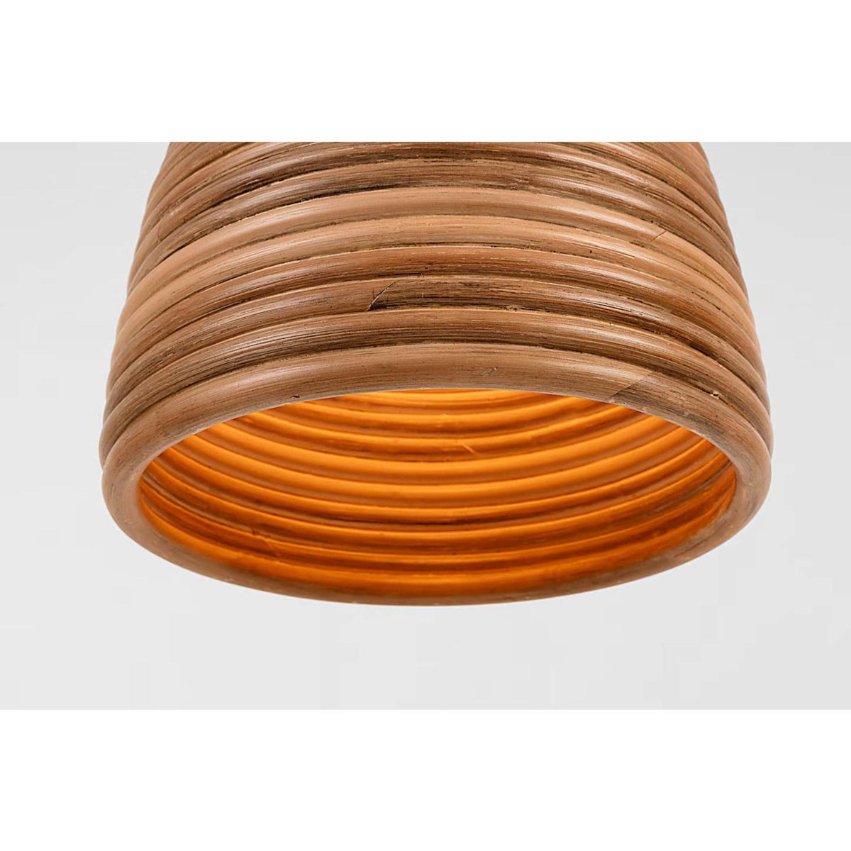 Suzanne Kasler Emerson 14" Pendant in Hand-Rubbed Antique Brass with Natural Rattan Shade W14" x H18.5"