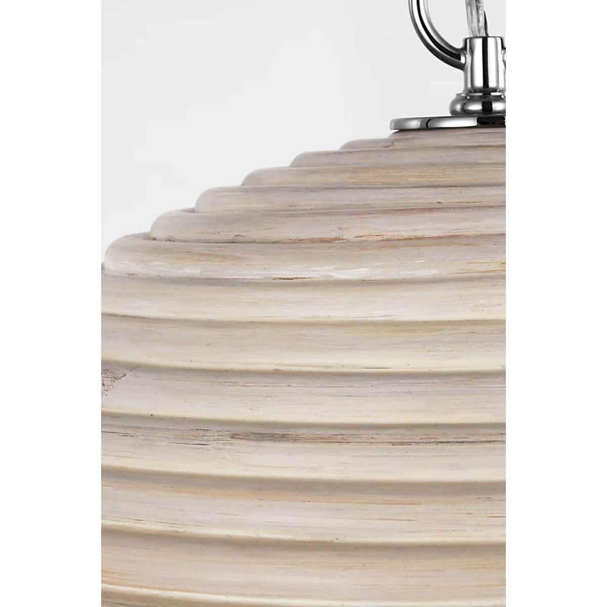 Suzanne Kasler Emerson 16" Pendant in Polished Nickel with Ash Rattan Shade W15.75" x H8.5"