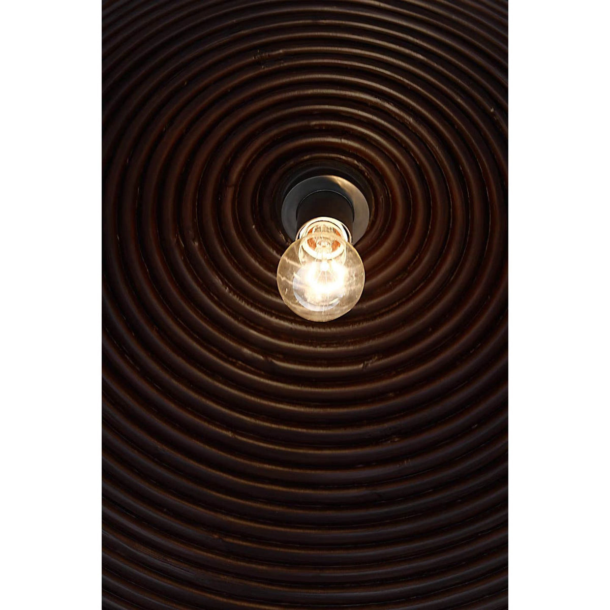 Suzanne Kasler Emerson 23" Pendant in Bronze with Espresso Rattan Shade W22.75" x H11.75"