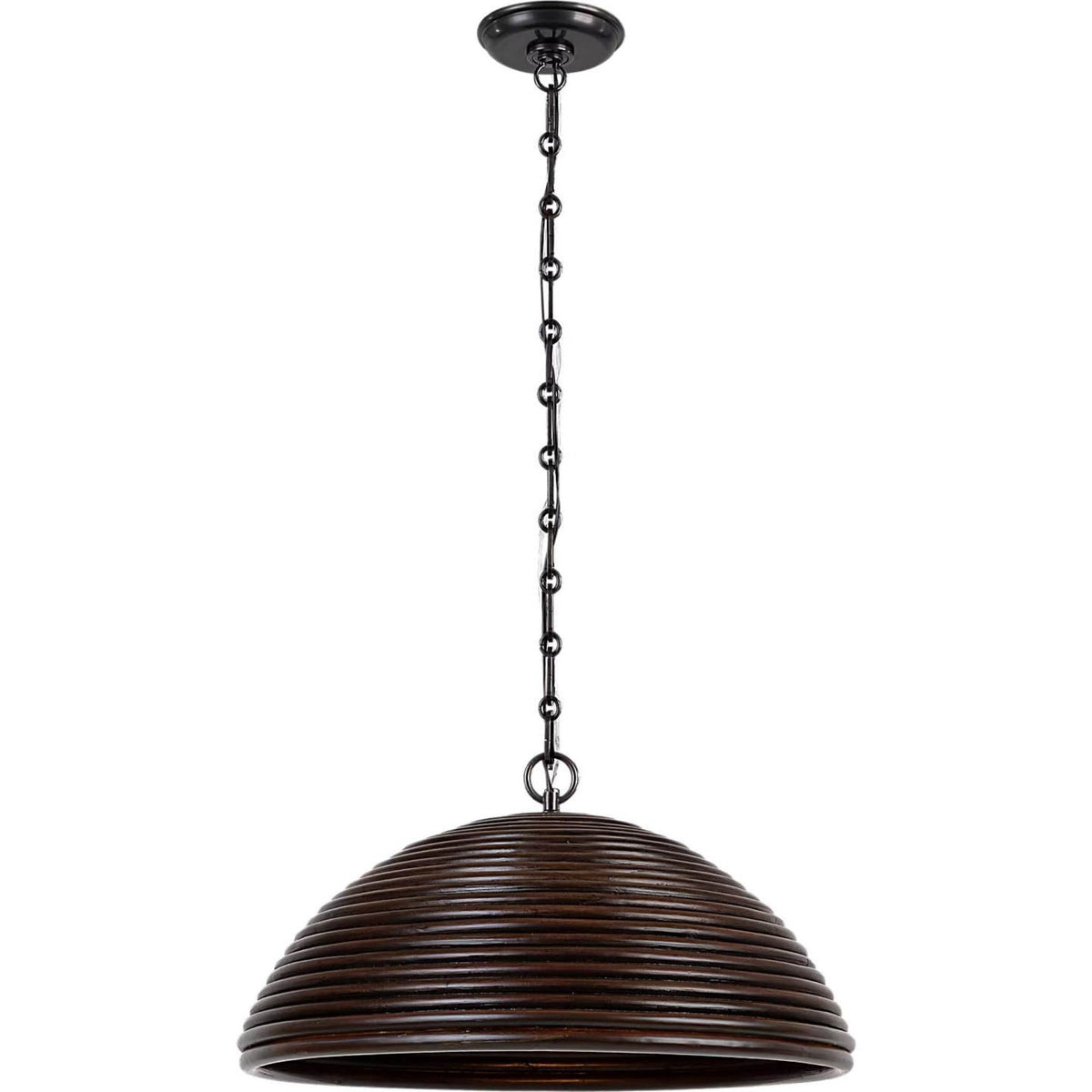 Suzanne Kasler Emerson 23" Pendant in Bronze with Espresso Rattan Shade W22.75" x H11.75"