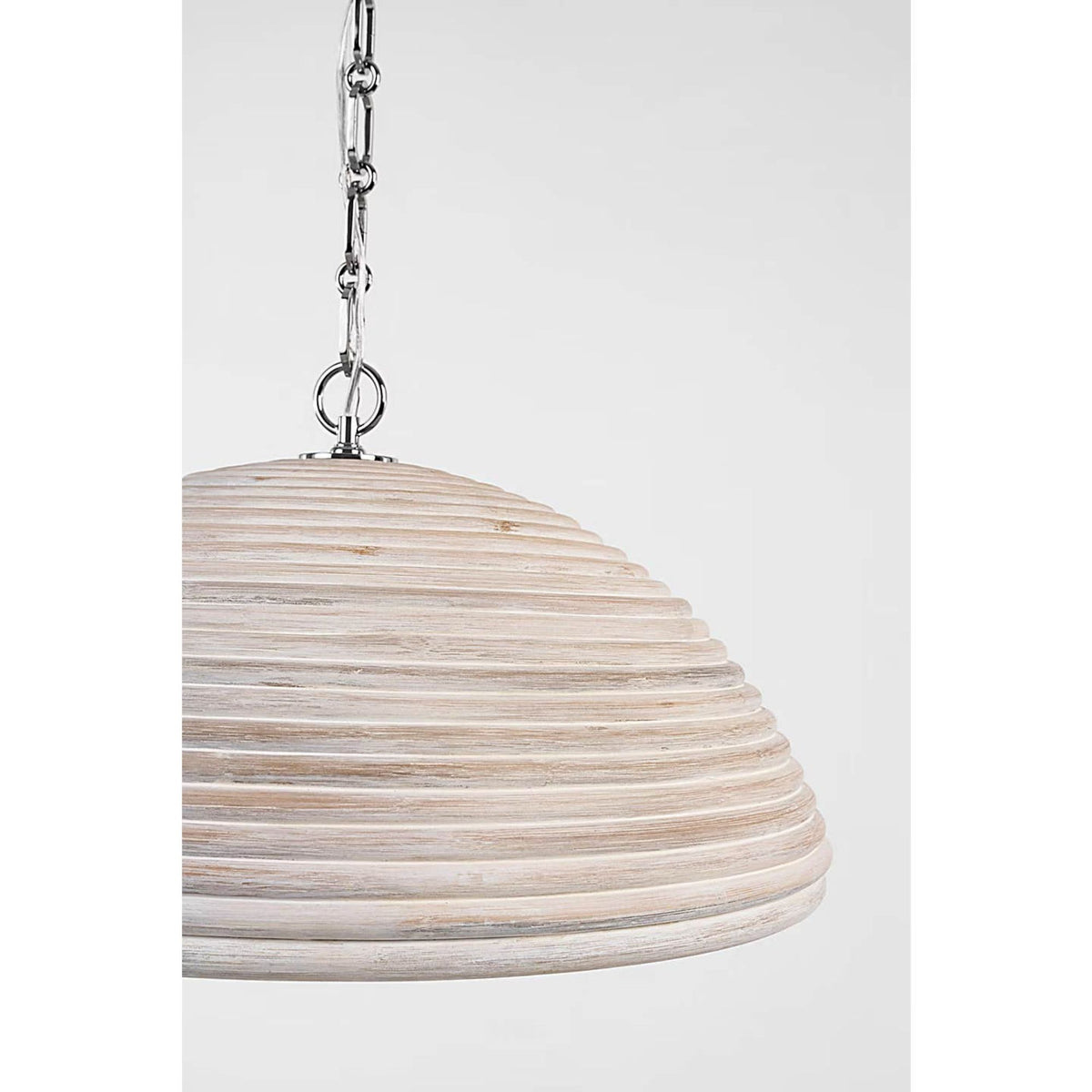 Suzanne Kasler Emerson 23" Pendant in Polished Nickel with Ash Rattan Shade W22.75" x H11.75"