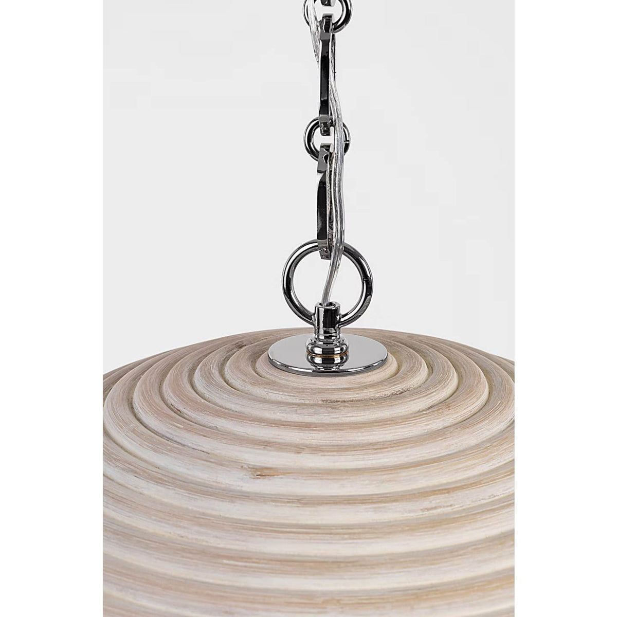 Suzanne Kasler Emerson 23" Pendant in Polished Nickel with Ash Rattan Shade W22.75" x H11.75"
