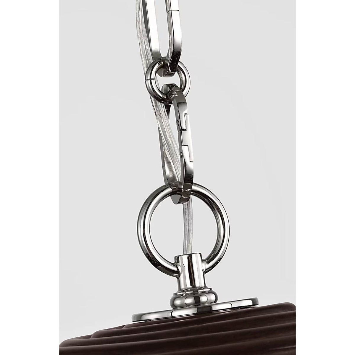 Suzanne Kasler Emerson 23" Pendant in Polished Nickel with Espresso Rattan Shade W22.75" x H11.75"