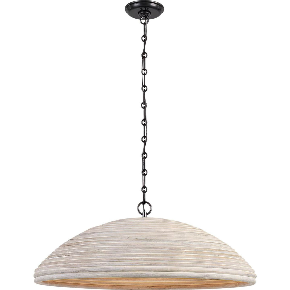 Suzanne Kasler Emerson 29" Pendant in Bronze with Ash Rattan Shade W29.25" x H11"