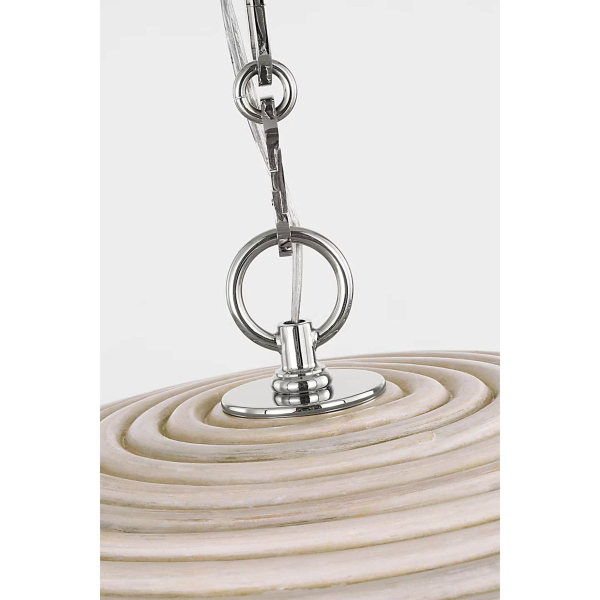 Suzanne Kasler Emerson 29" Pendant in Polished Nickel with Ash Rattan Shade W29.25" x H11"