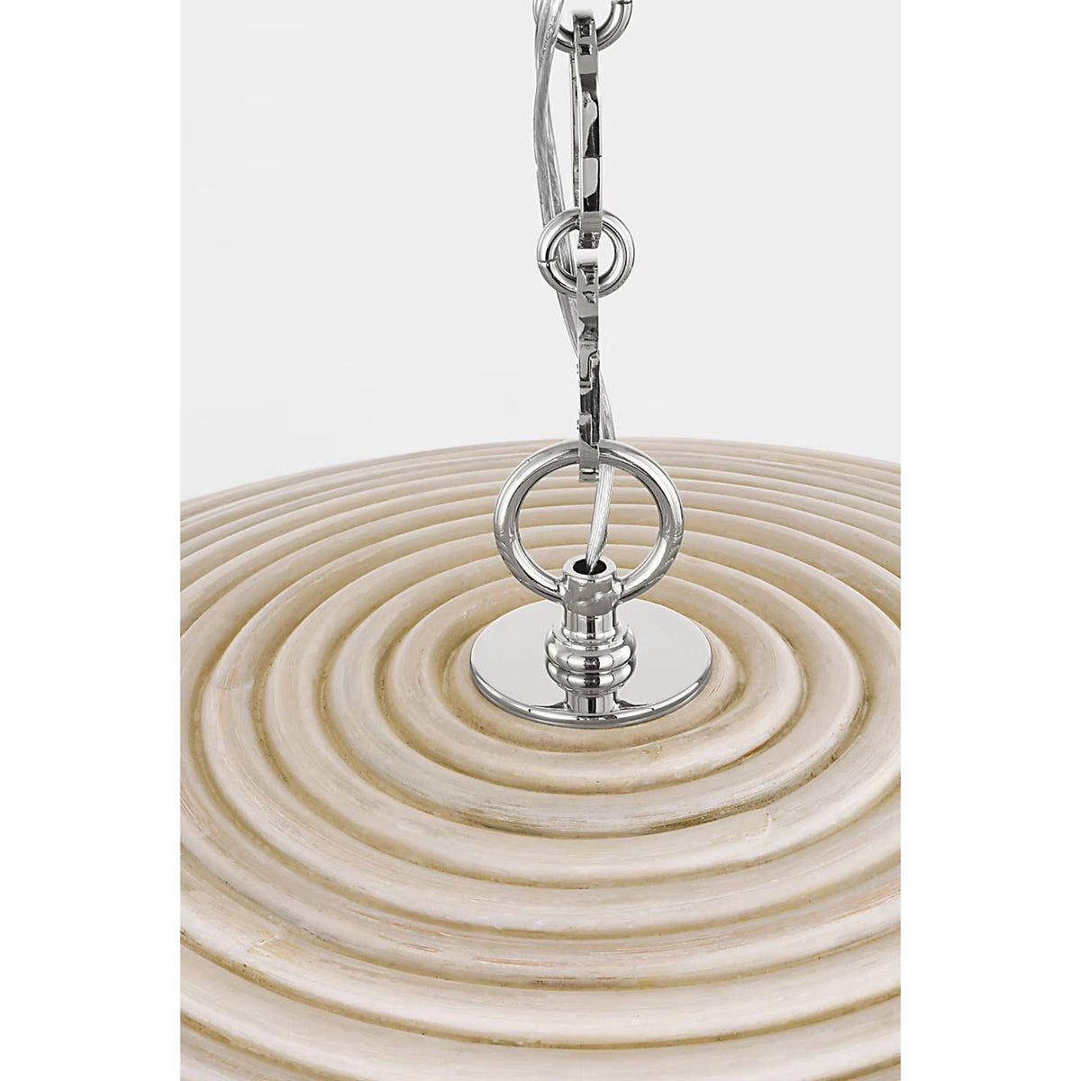 Suzanne Kasler Emerson 29" Pendant in Polished Nickel with Ash Rattan Shade W29.25" x H11"