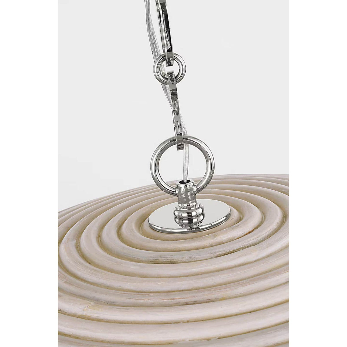 Suzanne Kasler Emerson 29" Pendant in Polished Nickel with Ash Rattan Shade W29.25" x H11"