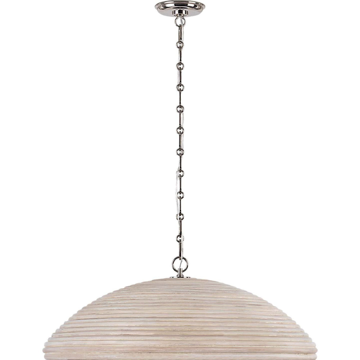 Suzanne Kasler Emerson 29" Pendant in Polished Nickel with Ash Rattan Shade W29.25" x H11"