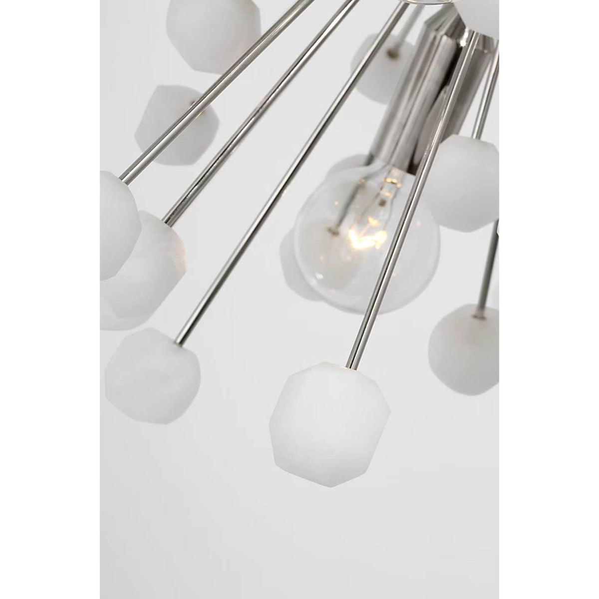 Suzanne Kasler Lys 21" Chandelier in Polished Nickel and Alabaster W21.25" x H23.5"