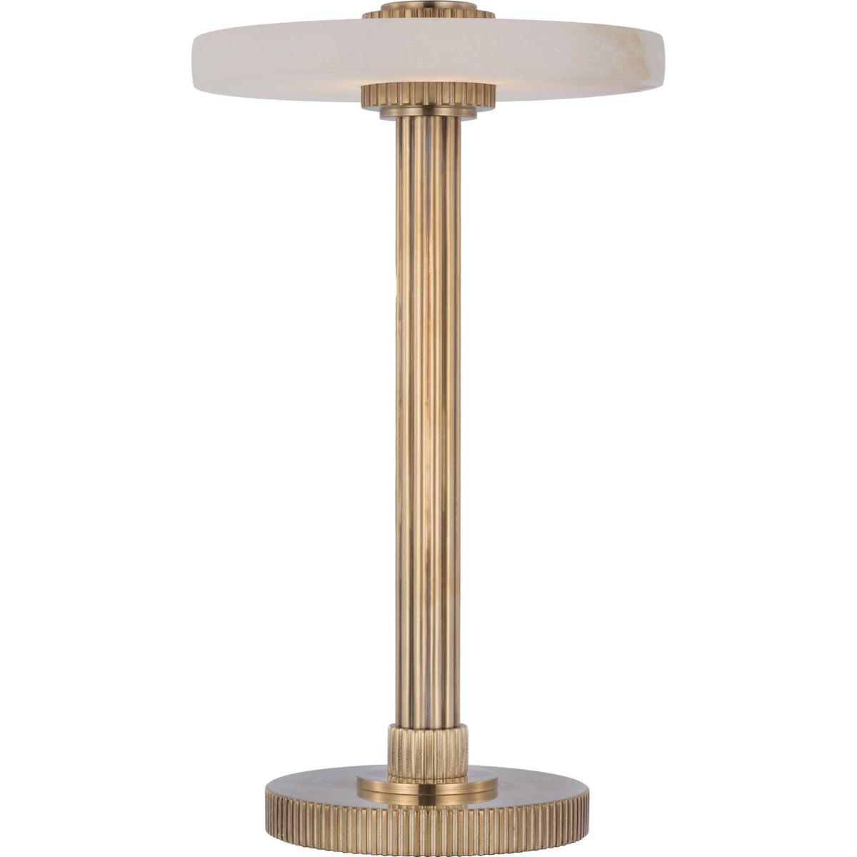 Visual Comfort Aran 9" Rechargeable Accent Lamp in Hand-Rubbed Antique Brass and Alabaster W5" x H8.75"