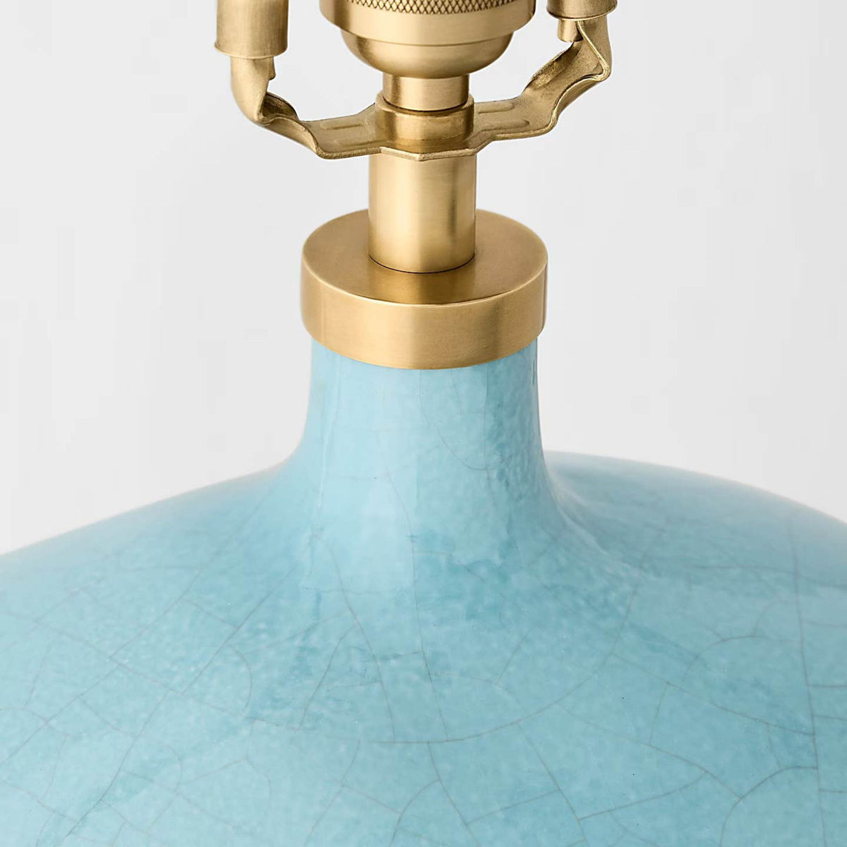 Thomas O'Brien Sao Paulo 29" Table Lamp in Crackled Robin with Linen Shade W17.5" x H29.25"