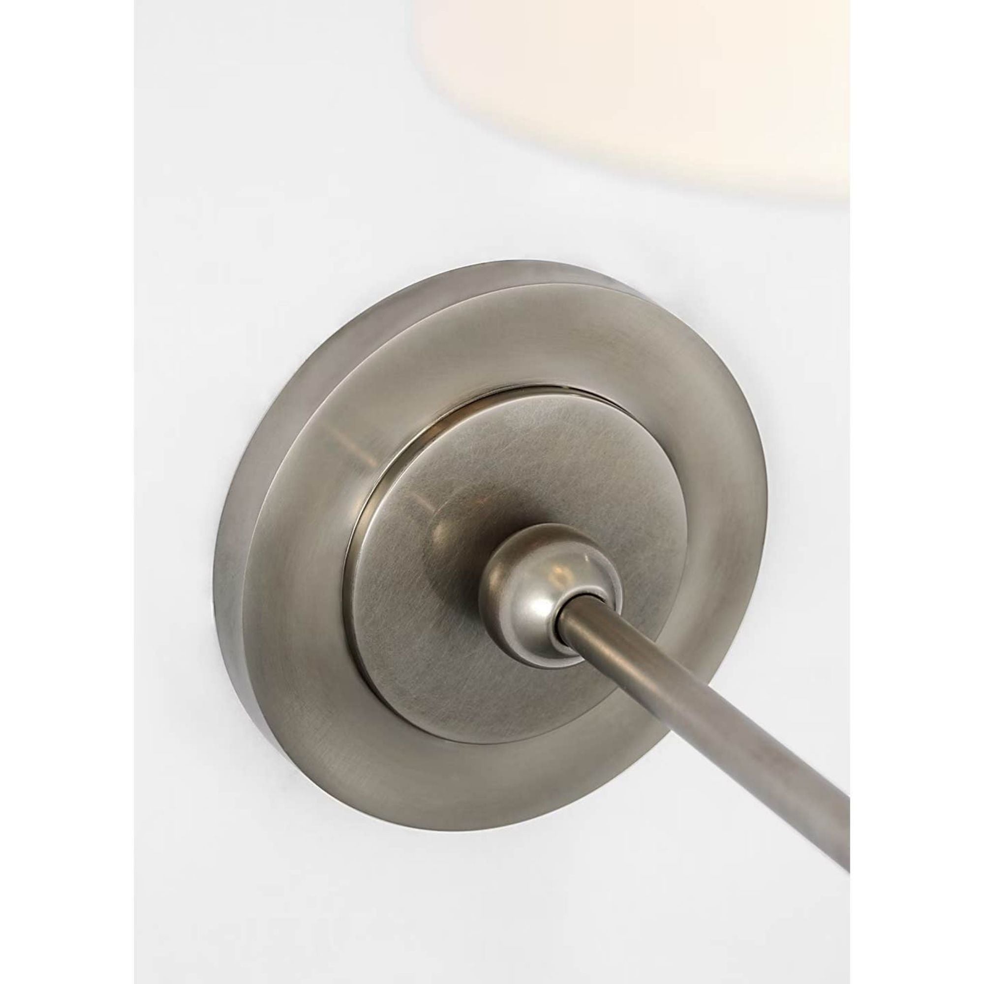Thomas O'Brien Bryant 15" Cordless Sconce in Antique Nickel with Linen Shade W5.5" x H15.25" x E8.5"