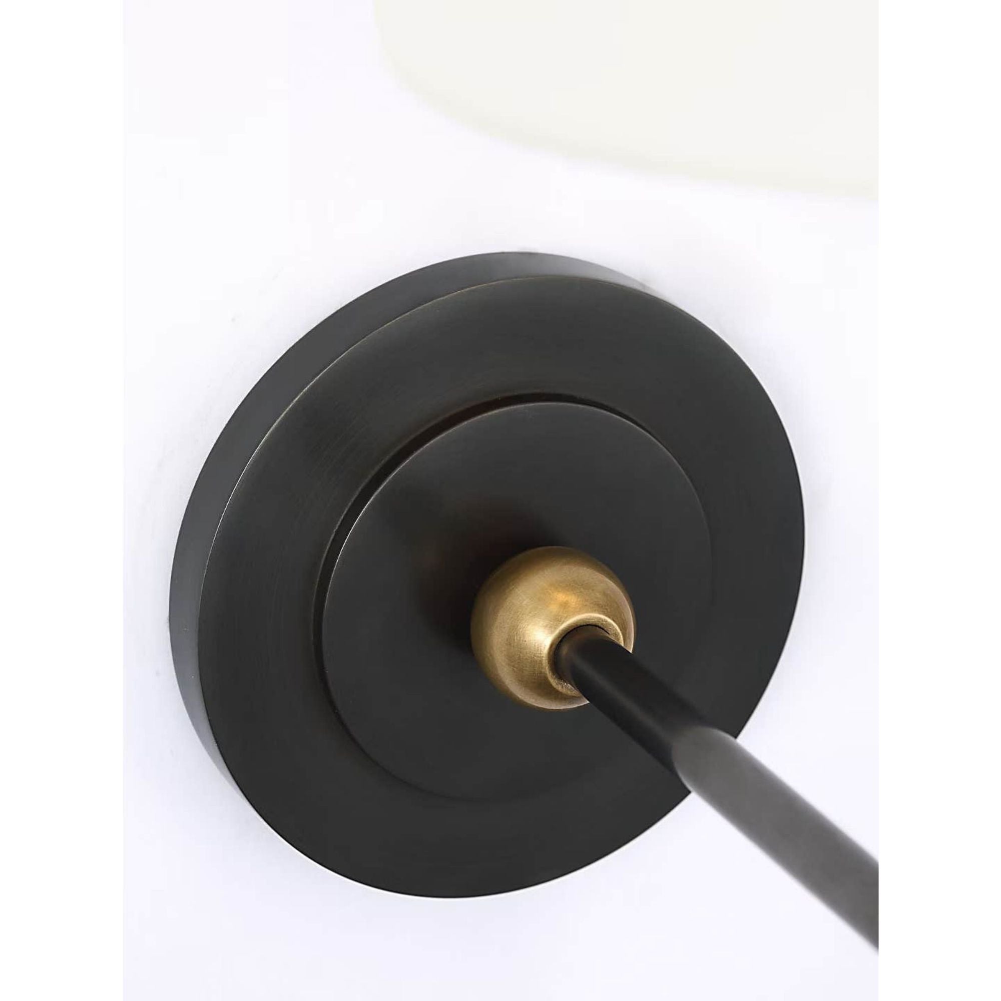Thomas O'Brien Bryant 15" Cordless Sconce in Bronze and Hand-Rubbed Antique Brass with Linen Shade W5.5" x H15.25" x E8.5"