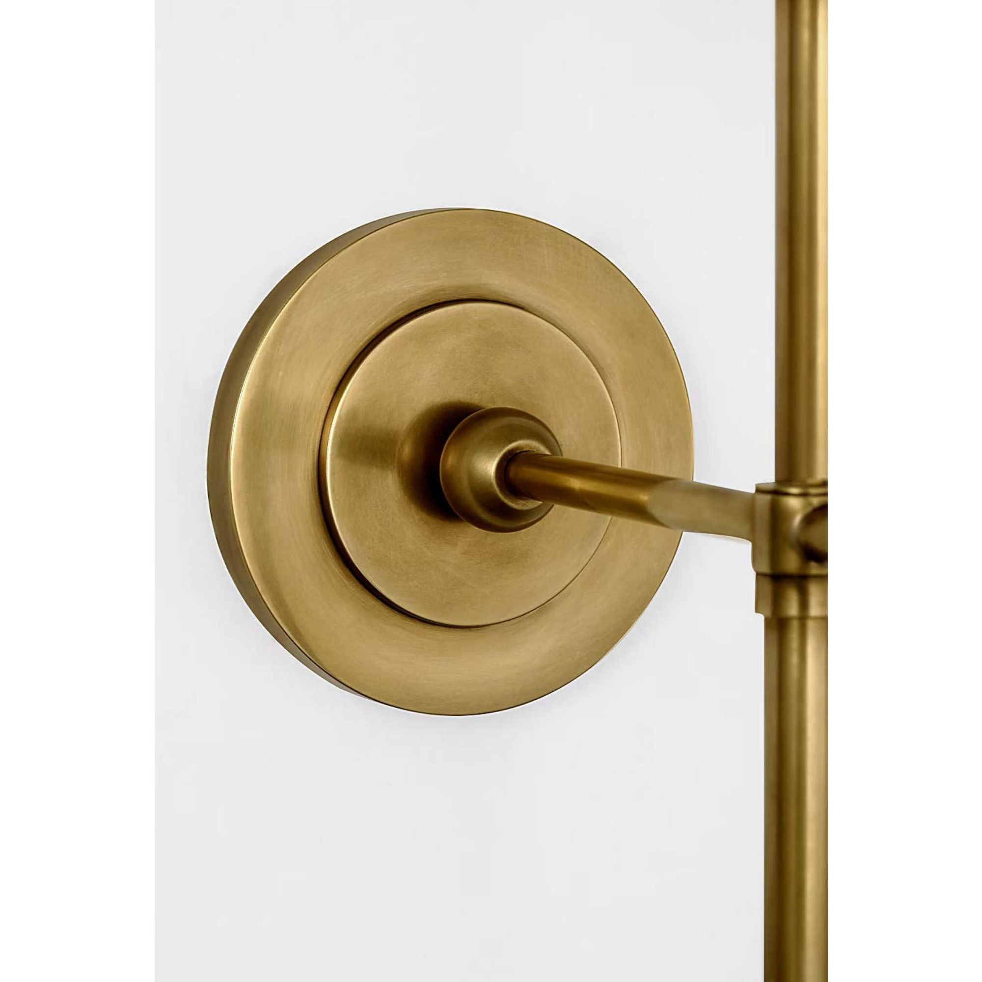 Thomas O'Brien Bryant 15" Cordless Bath Sconce in Hand-Rubbed Antique Brass with White Glass W5.5" x H15" x E8.5"