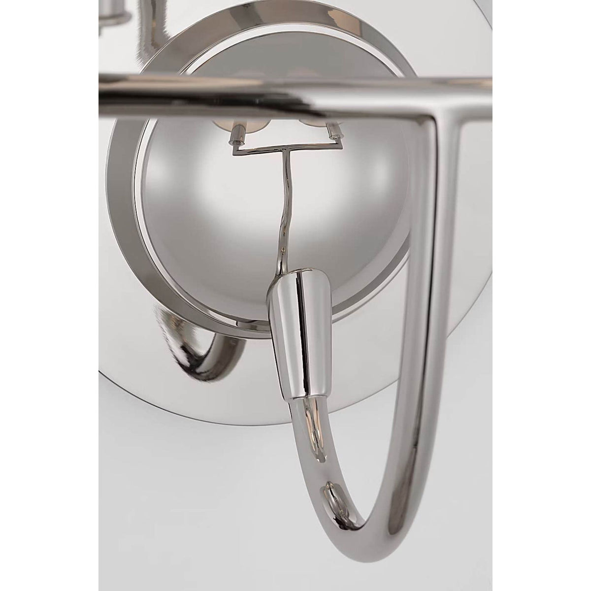 Thomas O'Brien Elkins Double Sconce in Polished Nickel with Linen Shades W10.25" x H13.25" x E7.25"