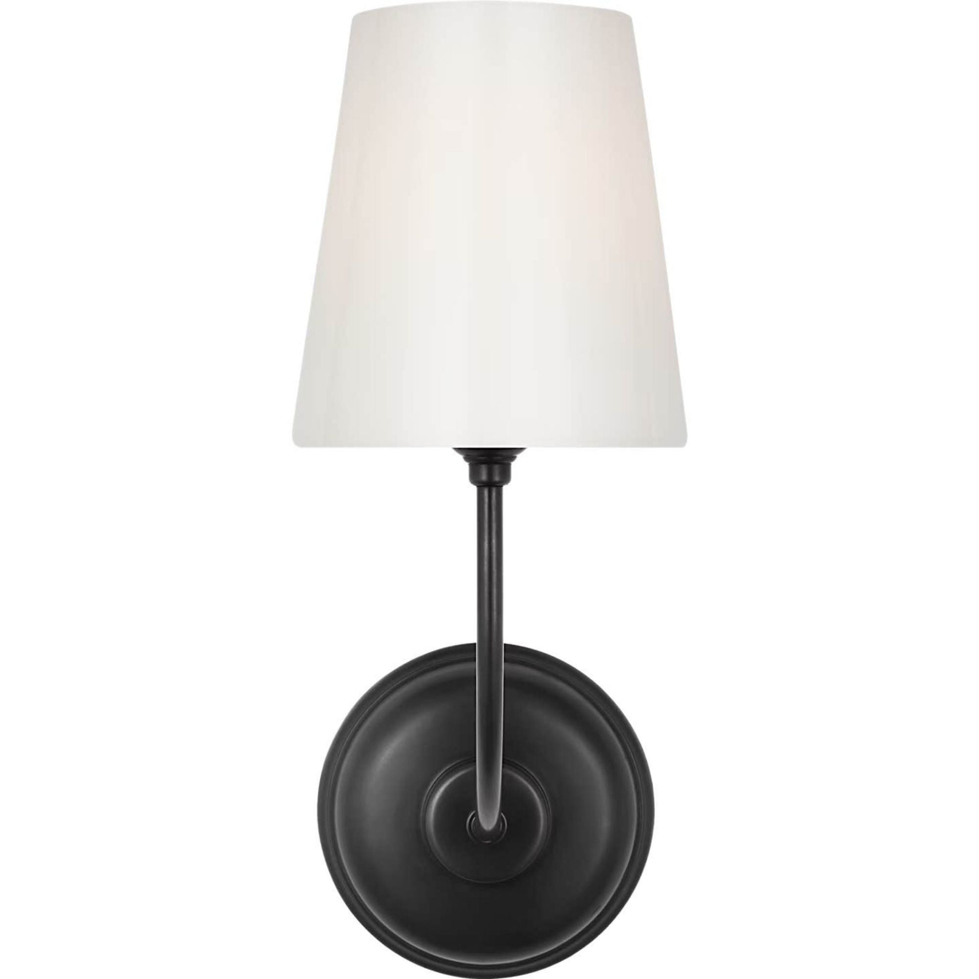 Thomas O'Brien Vendome Single Sconce in Bronze with White Glass W5.5" x H14.5" x E8.5"