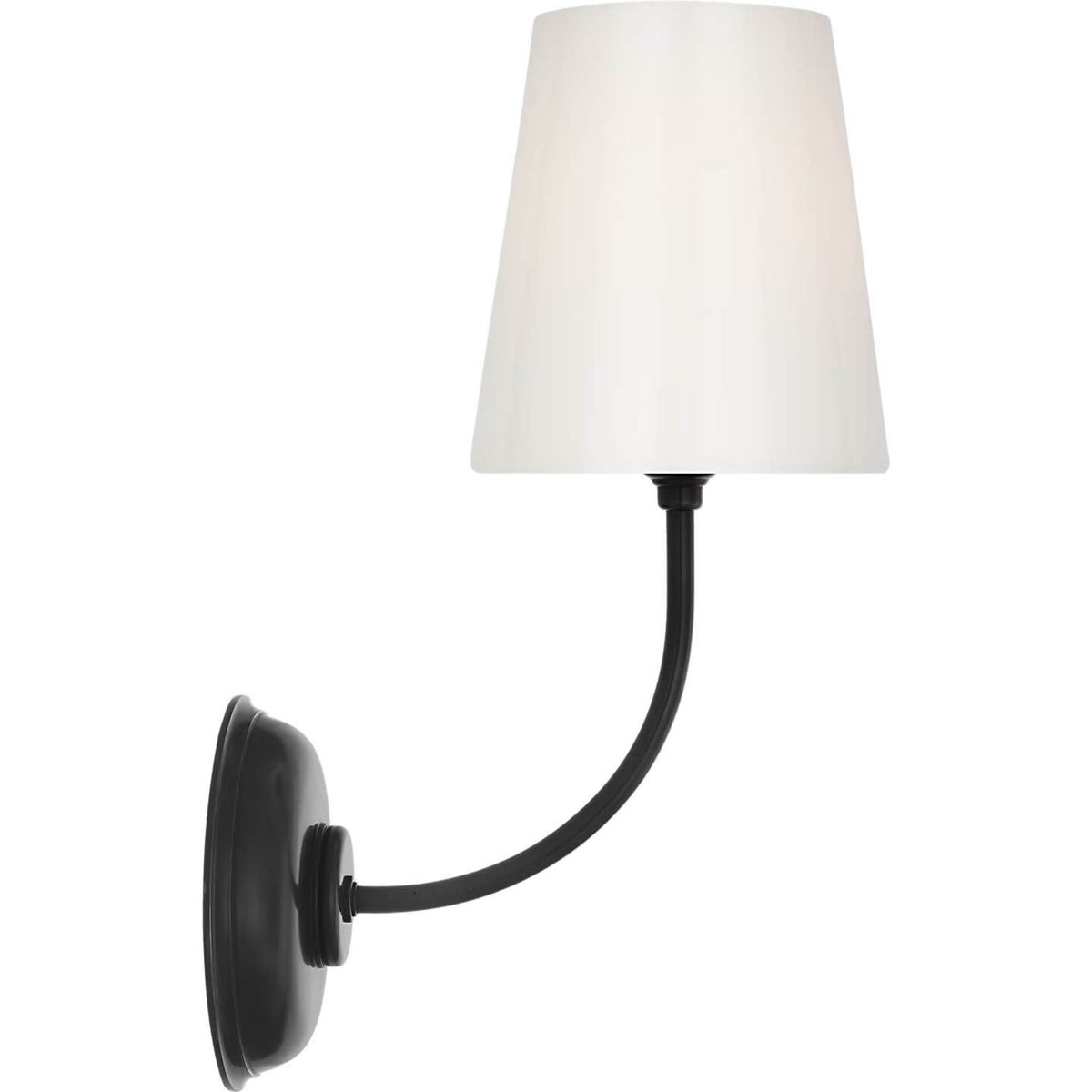 Thomas O'Brien Vendome Single Sconce in Bronze with White Glass W5.5" x H14.5" x E8.5"