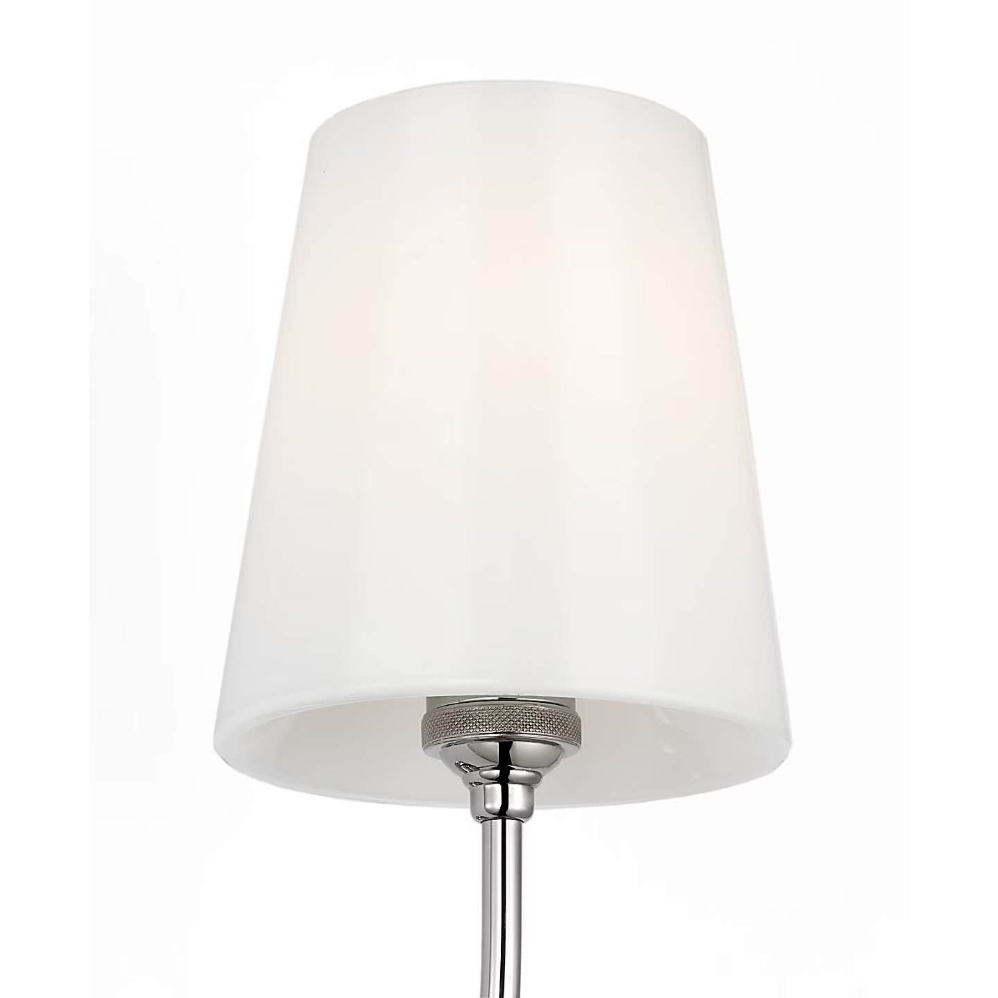 Thomas O'Brien Vendome Single Sconce in Polished Nickel with White Glass W5.5" x H14.5" x E8.5"
