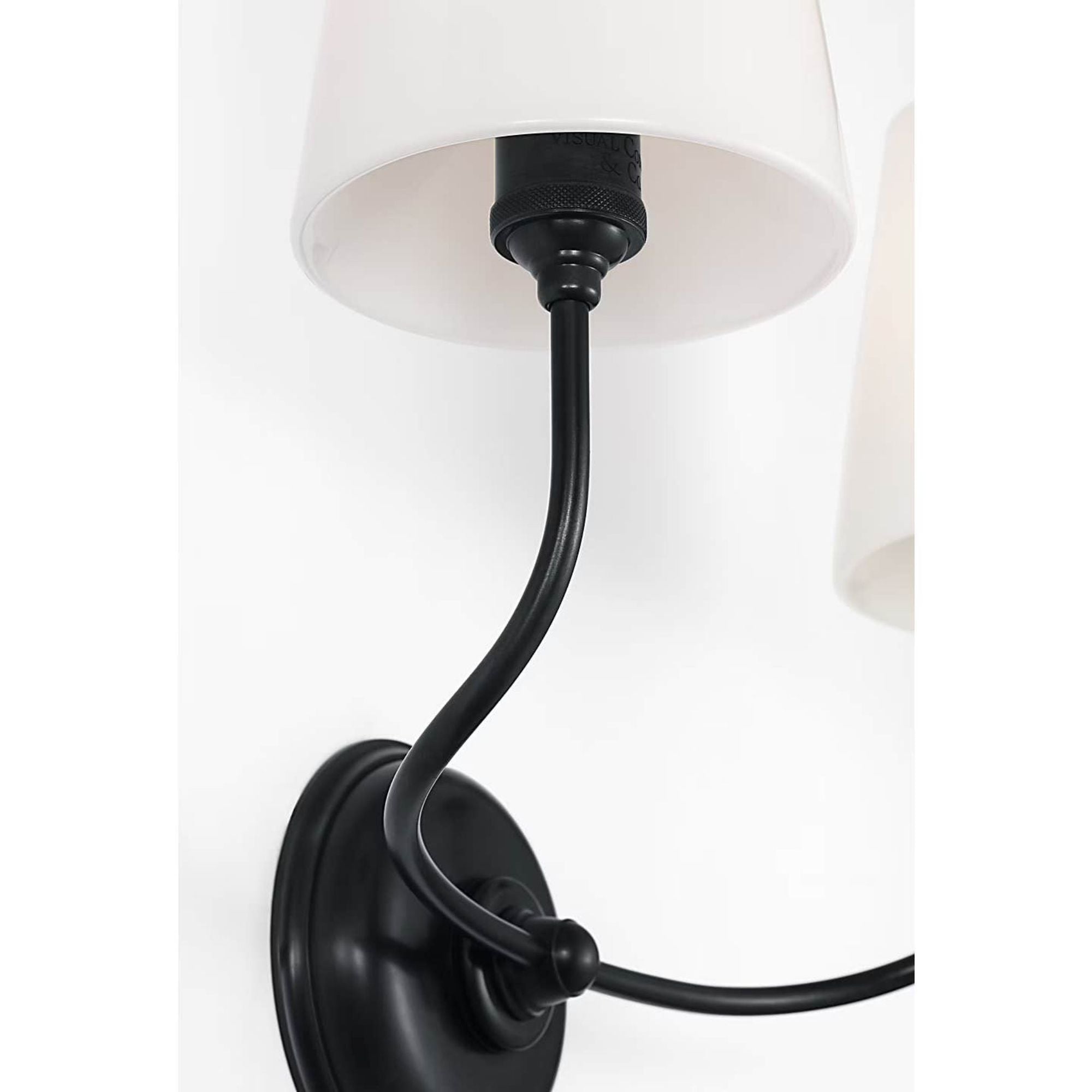Thomas O'Brien Vendome Double Sconce in Bronze with White Glass W17.75" x H14.75" x E8.5"