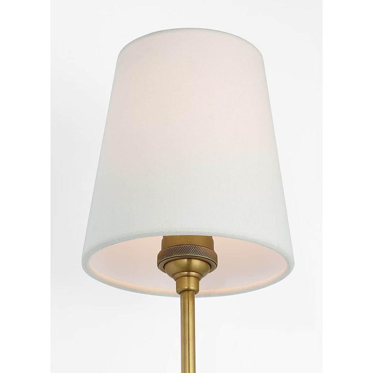 Thomas O'Brien Vendome 26" Single Sconce in Hand-Rubbed Antique Brass with Linen Shade W5.5" x H25.75" x E8.25"