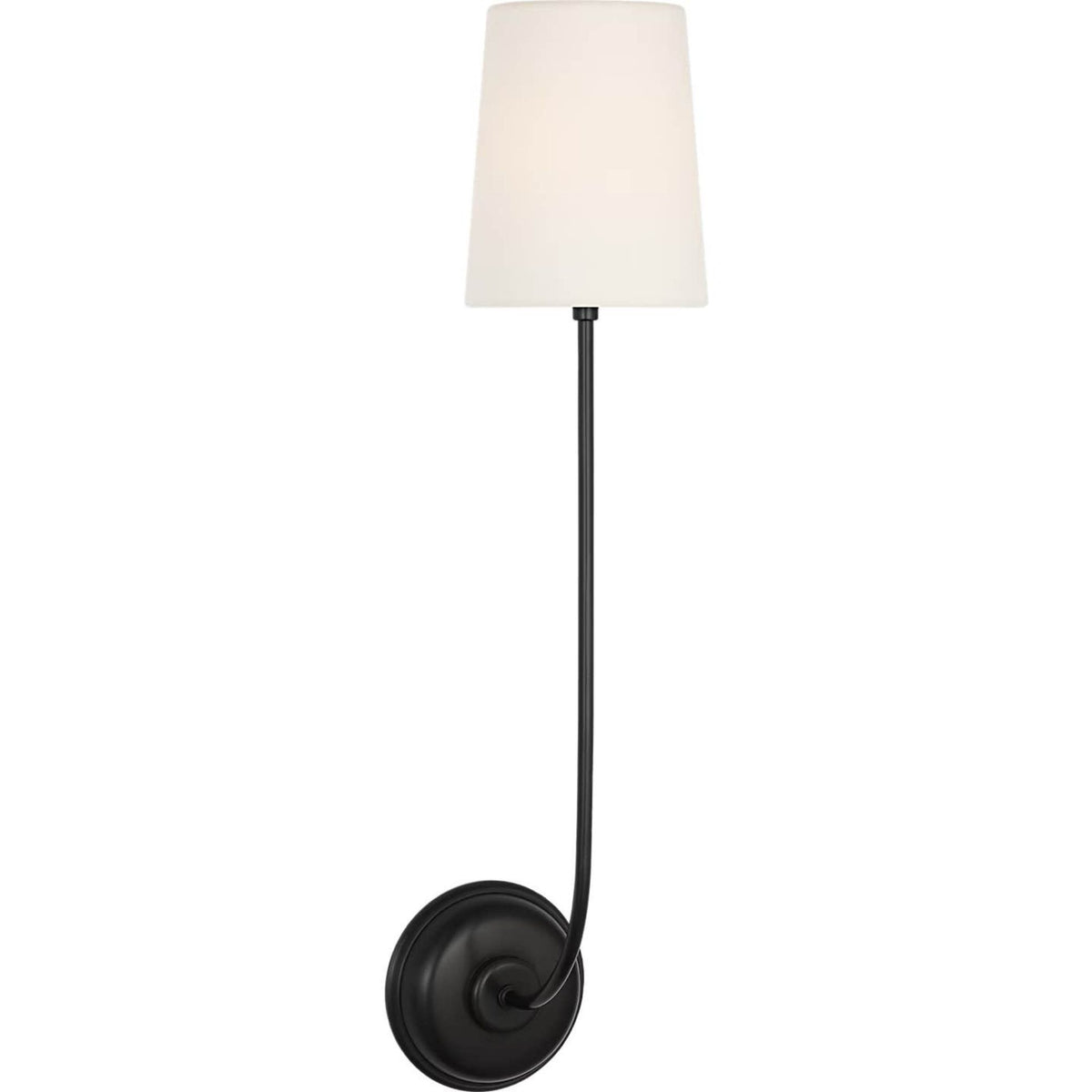 Thomas O'Brien Vendome 26" Single Cordless Sconce in Bronze with Linen Shade W5.5" x H26.25" x E8.25"